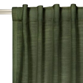 Textured Solid Chenille Blackout Single Curtain Panel, Sea Turtle, 50"W x 84"L