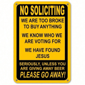 CIFbuy Funny No Soliciting Humor Sign Metal Front Door Home Decor (TikTok, temu pick-up service)