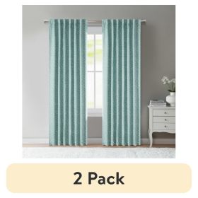 (2 pack)Boucle Blackout Curtain Panel, 1-Piece, Aqua, 50" W x 108" L