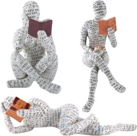 Home Decor Pulp Reading Women Thinker Statue Aesthetic Sculpture Room Decor Modern Abstract Decoration on Shelf Table Desk 3 Pack