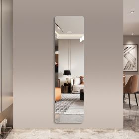 56"x 15" inch Full Body round corner mirror for Living Room Bedroom Cloakroom Wall hanging with hanging hole High quality 5mm silver mirror Explosion-