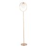 Moon Contemporary Floor Lamp in Gold Metal and Frosted Glass by