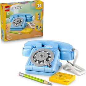 Creator 3 in 1 Retro Telephone Kids Toy - Home Decor for Bedroom or Kids Room - Building Toy and Learning Playset for Girls & Boys