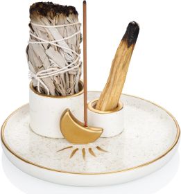Multifunction Incense and Candle Holder for Burning Sage, Palo Santo