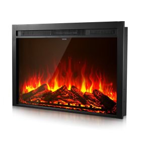 40-Inch Recessed Electric Fireplace Insert – Adjustable Flames, Remote & Timer