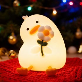Cute Duck Silicone Night Light – Rechargeable, Dimmable & Timer Bedside Lamp