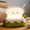 Cute Toaster Night Lights for Kids, Kawaii Stuff Bread Desk Lamp with Smile Face, Rechargeable Desk Decor for Bedroom, Besides, Dinning
