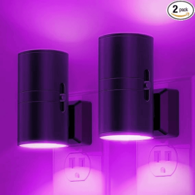 LED Purple Night Light, Purple Lights, Night Lights Plug into Wall with Light Sensor, 0-100LM Dimmable Night Lights Decorative for Christmas Halloween