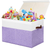 Large Toy Box with Lid, Sturdy Toy Storage Chest Bin Boxes Organizer Basket with Dividers for Toddlers, Kids, Boys, Girls, Nursery, Living Room