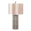 Tania 22" Contemporary Ceramic Table Lamp in Brown and Metallic Brown Ceramic with Champagne Shade by