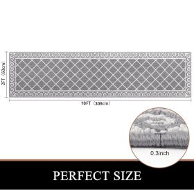 Runner Rug for Long Hallway, Washable Kitchen Floor Mat Non Skid Entryway Rug Low Profile Indoor Front Door Mat, Gray