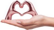 Small Heart Hands Sculpture Decor for Living Room Bedroom Bookshelf Coffe Table, Love Finger Statue Modern Aesthetic Home Decor