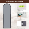 58"x19" Arched Full Length Mirror with Aluminum Alloy Frame Freestanding Floor Dressing Mirror, Black (Shipment from Walmart)