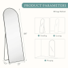 71"x26" Arched Full Length Mirror with Stand Aluminum Frame Floor Mirror for Bedroom,Black (Shipment from Walmart)