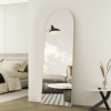71"x26" Arched Full Length Mirror with Stand Aluminum Frame Floor Mirror for Bedroom,Black (Shipment from Walmart)