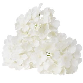 Artificial Flowers, 65 pcs Real Looking White Silk Fake Hydrangea Bulk, White Faux Bridal Shower with Stems for DIY Wedding Bouquets