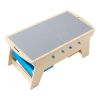 Kids Reversible Wooden Activity Table, Multi-Purpose Activity Play Table with 200 Building Bricks & 3 Storage Bins for Kids 3+ Years