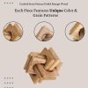 Boho Wooden Chain Links Decorative Object for Coffee Table & Shelf | Handmade Mango Wood Knot Sculpture Rustic Modern Arch Décor for Living Room