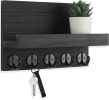 Key Holder for Wall, Decorative Key and Mail Holder with Shelf Has Large Hooks for Bags, Coats