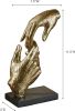 Loving Hands Gold Sculpture – Contemporary Resin Tabletop Statue | Modern Symbol of Connection