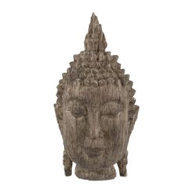6.5x6.3x12" Meditating Buddha Head Sculpture, Large