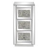 FCH Mirrored Nightstand with 3-Drawers; Crystal Accent Silver Side/End Table for Living Room Bedroom