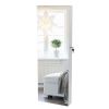 Full Mirror Wooden Wall Mounted 4-Layer Shelf 2 Drawers With Inner Mirror 8 Blue LED Light Jewelry Storage Mirror Cabinet - White