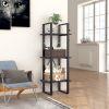 3‑Tier Grey Engineered Wood Book Cabinet – Modern Industrial Wall‑Mounted Shelf