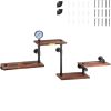 Industrial Pipe Shelving, Pipe Shelves with 4-Tier Wood Planks, Rustic Floating Shelves Wall Mounted, Wall Shelf DIY Bookshelf for Bar Kitchen Bathroo