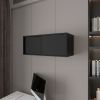 Black Floating Cabinet with Sliding Door