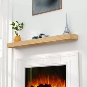 Fireplace Mantel, 60" Wood Floating Fireplace Shelf, Wall Mounted Handcrafted Wood Brack, Mantels Over Fireplace with Upgraded Resin End Caps,60" W x