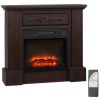 32" Electric Fireplace with Mantel – Freestanding 3D Flame Heater, 1400W with Remote