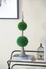 Artificial Two‑Tiered Boxwood Sphere Topiary on Metal Spire – 26.5"