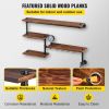 Pipe Shelving, Industrial Floating Shelves with 4-Tier Solid Wood Planks, Modern Rustic Floating Shelves Wall Mounted, DIY Storage Bracket for Bookshe
