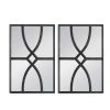 16" x 23" Rectangular Wooden Wall Mirror with Antique Black Frame, Vertical or Horizontal Home Decor for Living Room, Set of 2