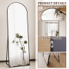 58"x19" Arched Full Length Mirror with Aluminum Alloy Frame Freestanding Floor Dressing Mirror, Black (Shipment from Walmart)
