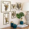 Set of 5 Gold Character Animal Head Wall Sculptures – Whimsical 3D Resin Wall Décor