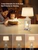 20.5" Set of 2 Vintage Table Lamps for Living Room,Farmhouse Industrial Nightstand Lamp with USB C+A & Outlet