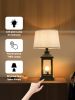 20.5in Black Farmhouse Bedside Table Lamp for Living Room, 3-Way Dimmable Touch Control Modern Nightstand Lamp with 2 Light for Bedroom, Home, Office(