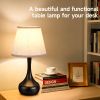 3-Way Dimmable Set of 2 Small Bedside Lamps for Night Stands, Black Desk Lamps for Kids Room,Office,Living Room, End Table(LED Bulbs Included)