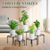 5-Pack Black Metal Plant Stand: Rustproof Flower Shelf Indoor and Outdoor, Durable Pot Stands for Living Room, Balcony, Patio, Garden, Office