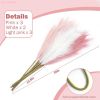 8 Pcs Pink Faux Pampas Grass Decor 35' Fluffy Tall Artificial Colored Pampas Grass Large Fake Pompous Grass Stems Blush Flower Arrangement Floor Vase
