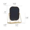 Round Edge Tabletop Easel Mirror with a Modern Gold Finish Vanity Mirror 7" x 5"