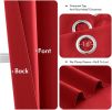 Christmas Red Blackout Curtains for Bedroom Living Room 63 Inches Long 2 Panels