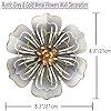 Metal Flower Wall Art Decor, 8.3" Rustic Modern Floral Sculpture, Distressed Iron Wall Hanging Home Decoration Accent Artworks for Indoor Kitchen Bedr
