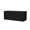 Black Floating Cabinet with Sliding Door