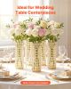 16 PCS Crystal Wedding Flower Vase, 10.24 in Tall Flower Table Centerpieces, Crystal Cylinder Banquet Vases Easy Installation, Versatile Arrangement S
