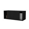 Black Floating Cabinet with Sliding Door