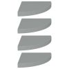 Corner Shelf Set of 4 Gray Honeycomb MDF Small Wall-mounted