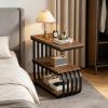 Vintage 3-Tier End Table Side Or Bedside Stand for Living Room Rustic Storage Organizer Coffee Table Bedroom Decor